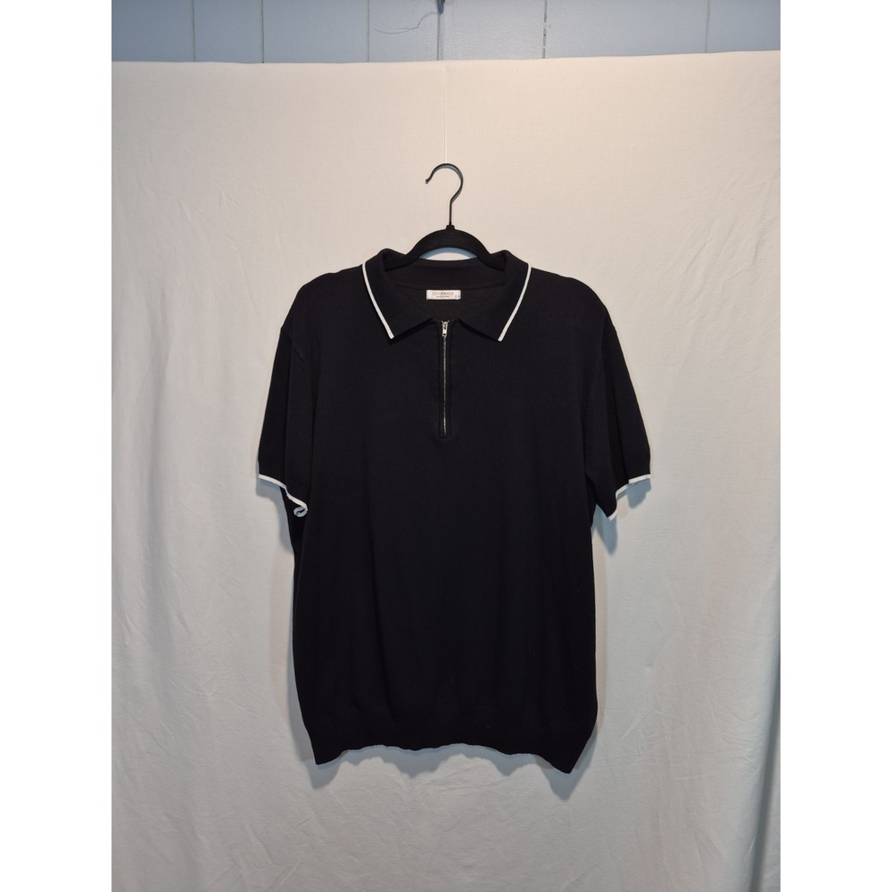 Coofandy Mens XL Golf Polo Old Money Quiet Luxury 70s Retro Smart-Casual Mod